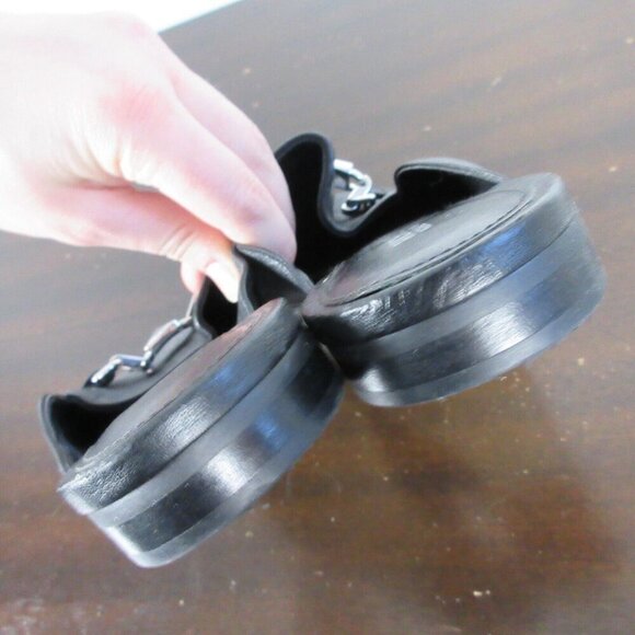 Michael Kors Charlton Leather Loafer Mules Slip On Mini Stacked Heel 7M 402 - Picture 7 of 9